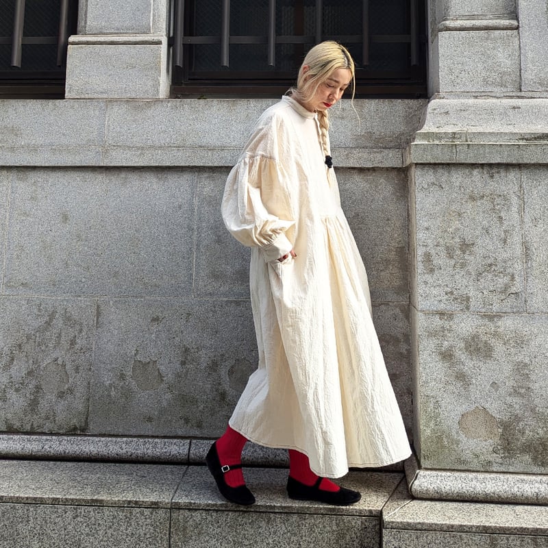 Madder Madder ティーコゼーブラウス NEIGHBOR'S TEA TOWEL DRESS - OFF WHITE | madder