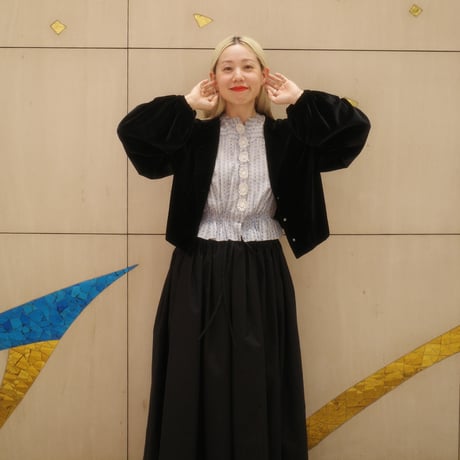 GO GO VINTAGE!  VELOUR BOLERO JACKET - onyx