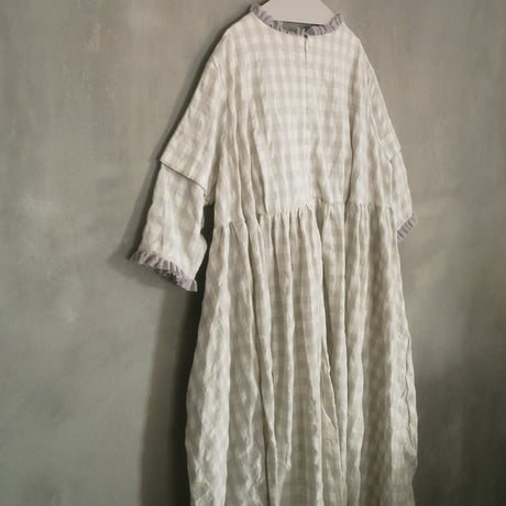 YUKI dress - windows - WHITE×GRAY CHECK
