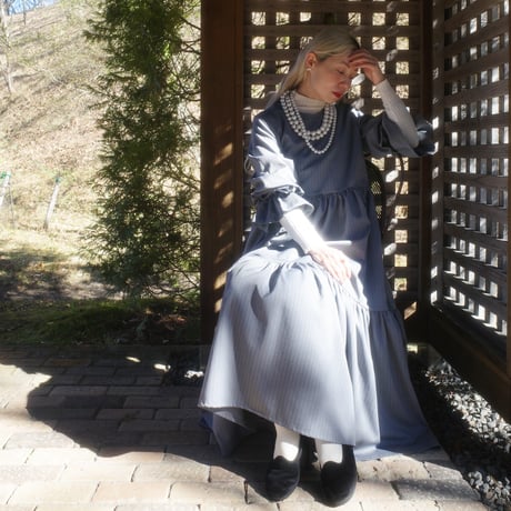 herringbone tiered dress - gray
