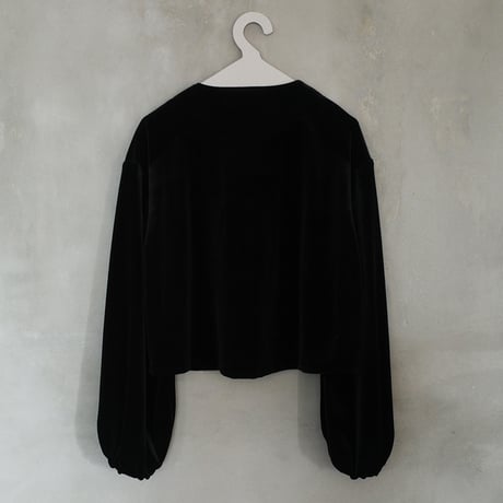 GO GO VINTAGE!  VELOUR BOLERO JACKET - onyx