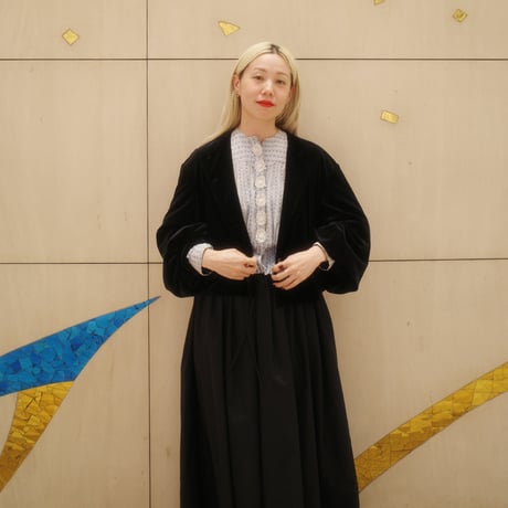 GO GO VINTAGE!  VELOUR BOLERO JACKET - onyx