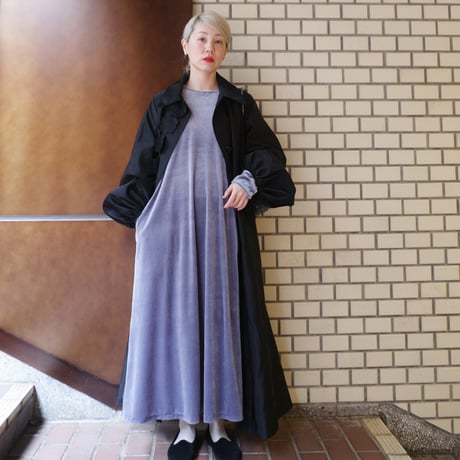 GO GO VINTAGE! VELOUR DRESS - gray diamond