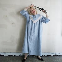 "skip happily" lace collar dress - light blue