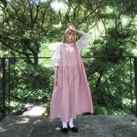 PARASOL STRIPES TUCK DRESS - sunny red