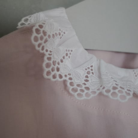 go vintage! frill short blouse -  nostalgic pink