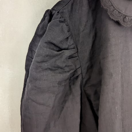 GO GO VINTAGE! BLOUSE - BLACK×BLACK