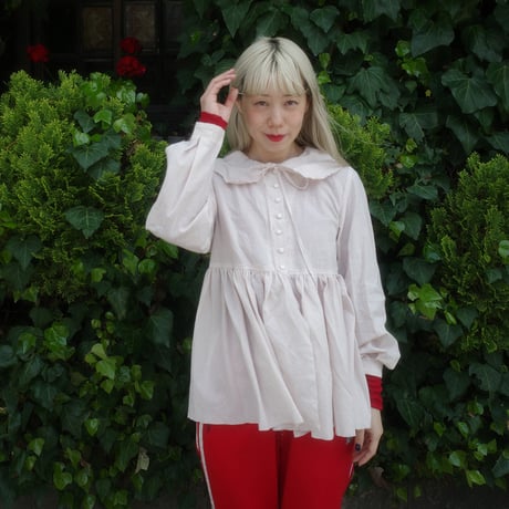CANDY STRIPES big collar blouse - strawberry milk