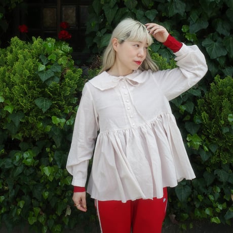 CANDY STRIPES big collar blouse - strawberry milk