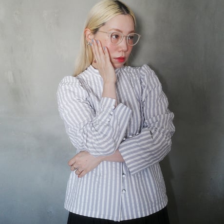PARASOL STRIPES BLOUSE JACKET - cloudy gray