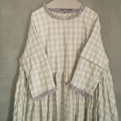YUKI dress - windows - WHITE×GRAY CHECK