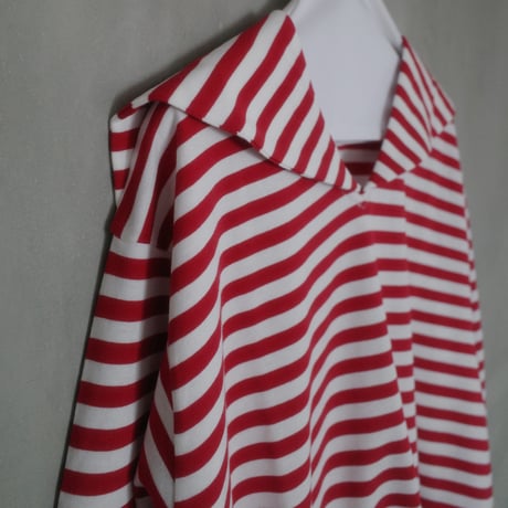 182 sailor collar border tops - passion red