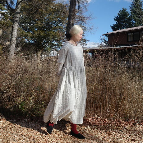 YUKI dress - windows - WHITE×GRAY CHECK