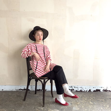 grandpappy's basque shirt - red & off white
