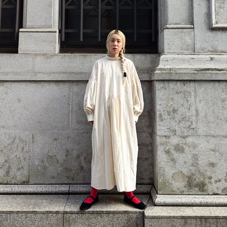 NEIGHBOR’S TEA TOWEL DRESS - OFF WHITE