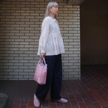 CANDY STRIPES big collar blouse - strawberry milk
