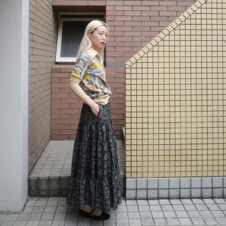 LUCKY PAISLEY DANDAN SKIRT -Moon light river
