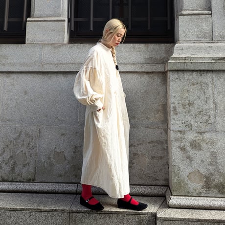 NEIGHBOR’S TEA TOWEL DRESS - OFF WHITE