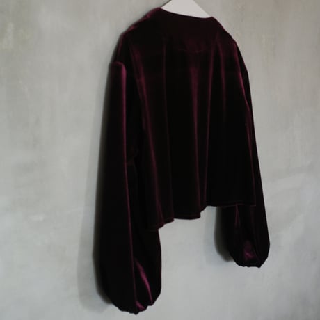 GO GO VINTAGE!  VELOUR BOLERO JACKET - garnet