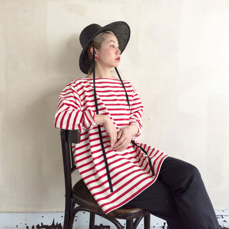 grandpappy's basque shirt - red & off white