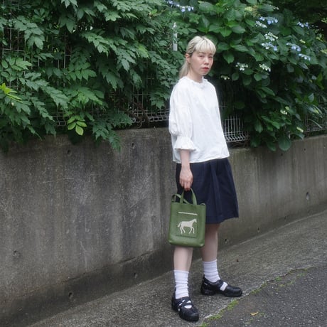 go vintage! frill short blouse - handkerchief white