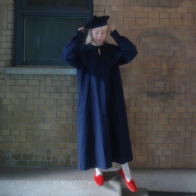 First Quarter MOON DRESS - NAVY | madder madder