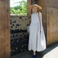 PARASOL STRIPES TUCK DRESS - cloudy gray
