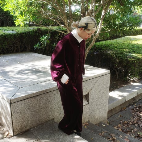 GO GO VINTAGE!  VELOUR BOLERO JACKET - garnet