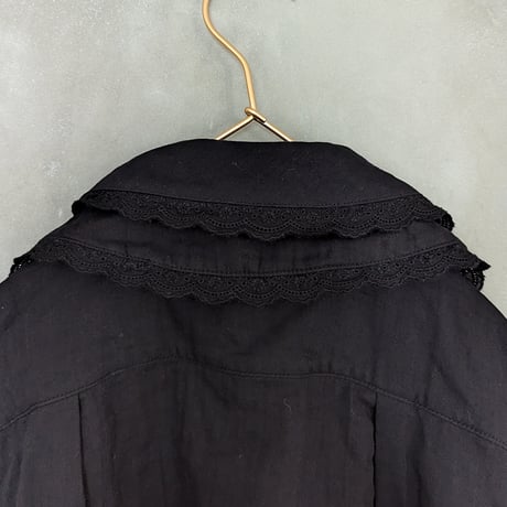 GO GO VINTAGE! BLOUSE - BLACK×BLACK