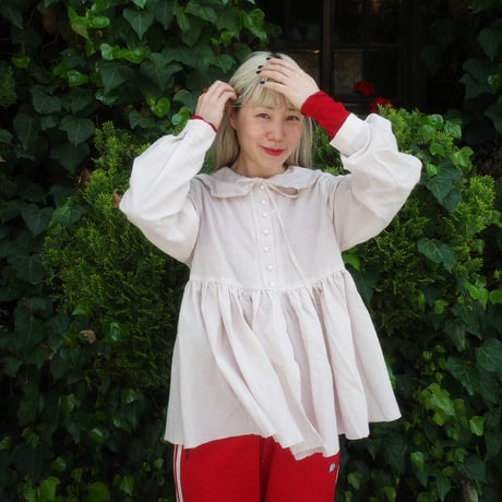 CANDY STRIPES big collar blouse - strawberry milk