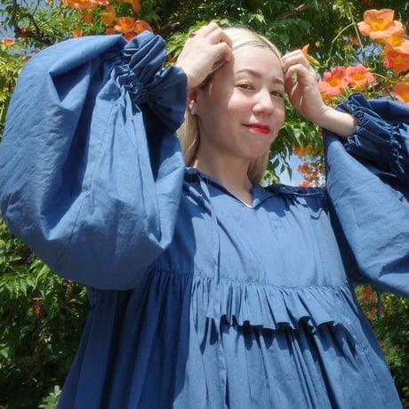 CANDY SLEEVE ANORAK？ DRESS - BLUE