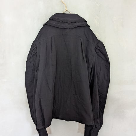 GO GO VINTAGE! BLOUSE - BLACK×BLACK