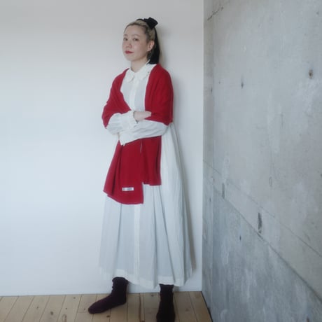 GO GO VINTAGE! TUCK FRILL DRESS - WHITE