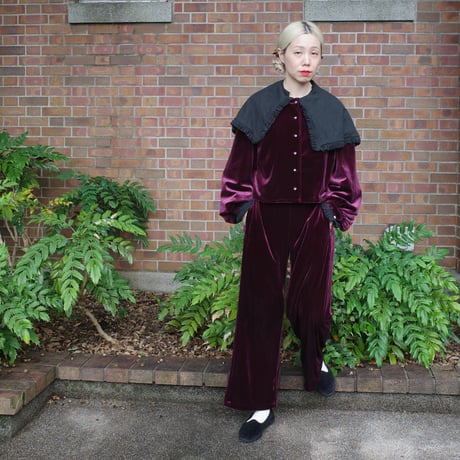 GO GO VINTAGE!  VELOUR PANTS  - garnet