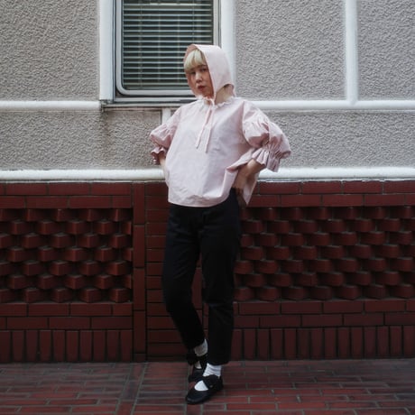 go vintage! frill short blouse -  nostalgic pink
