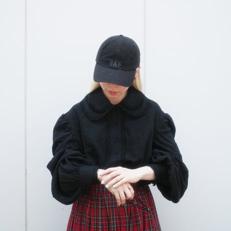 GO GO VINTAGE! BLOUSE - BLACK×BLACK