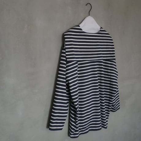 182 sailor collar border tops - calm navy