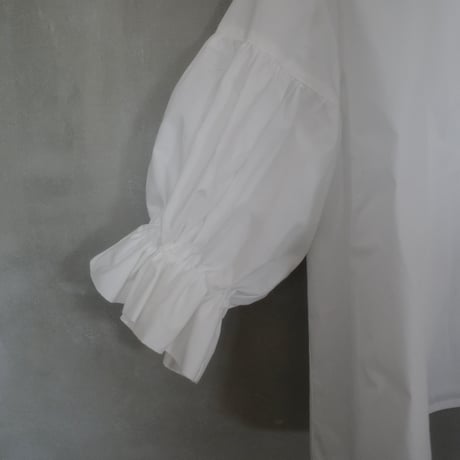 go vintage! frill short blouse - handkerchief white