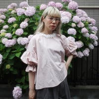 go vintage! frill short blouse -  nostalgic pink