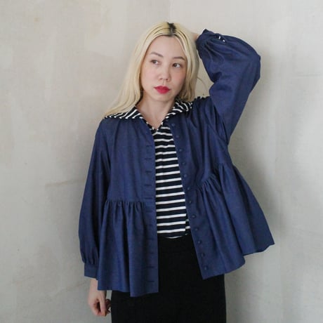 “Zephyrus” first breath  blouse jacket - navy