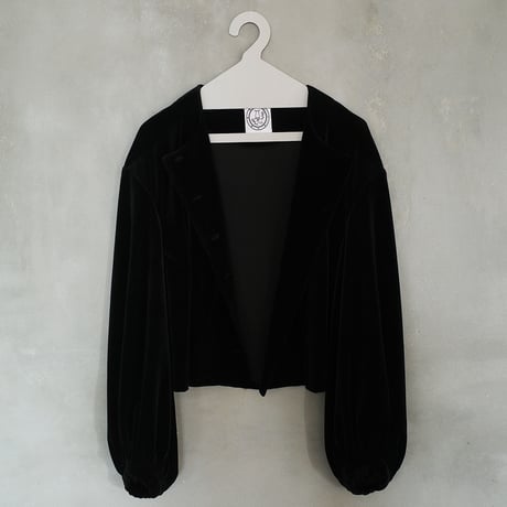 GO GO VINTAGE!  VELOUR BOLERO JACKET - onyx