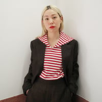 182 sailor collar border tops - passion red