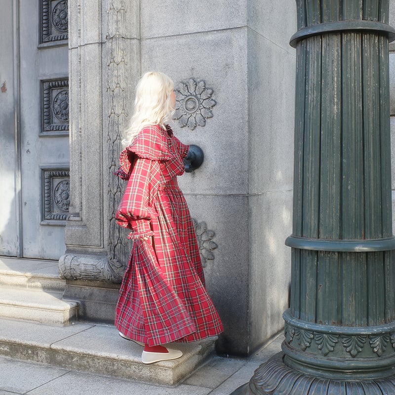 DERA” CHECK HARVEST FESTIVAL SKIRT | madder ma