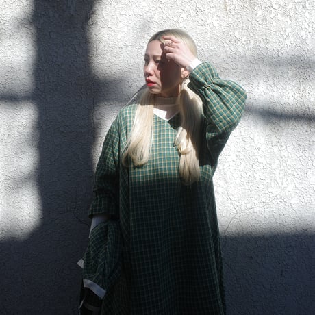 ON/OFF CHECK 182 DRESS - GREEN SMOOTHIE