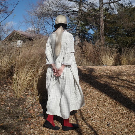 YUKI dress - windows - WHITE×GRAY CHECK
