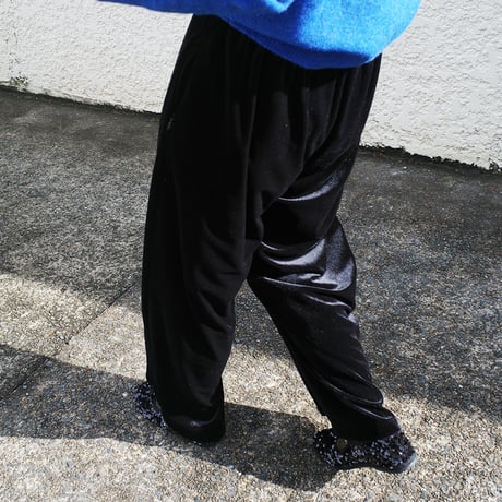 GO GO VINTAGE!  VELOUR PANTS  - onyx