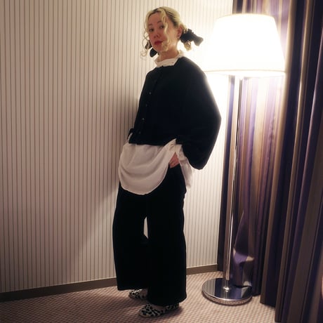 GO GO VINTAGE!  VELOUR PANTS  - onyx