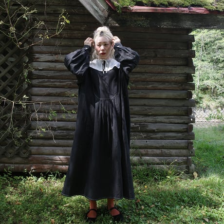 NEIGHBOR’S TEA TOWEL DRESS - BLACK