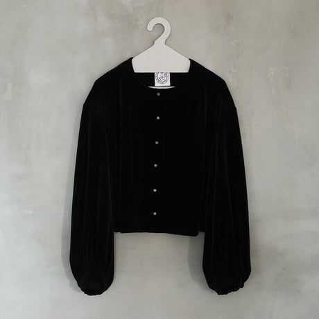 GO GO VINTAGE!  VELOUR BOLERO JACKET - onyx