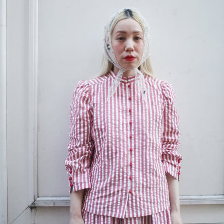 PARASOL STRIPES BLOUSE JACKET - sunny red